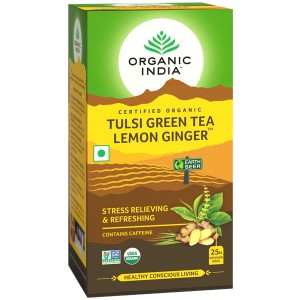 ��� �� ����� � ������ ����, ������� � ������ ������� ����� (Tulsi Green Tea Lemon Ginger Organic India ), 25 ���������